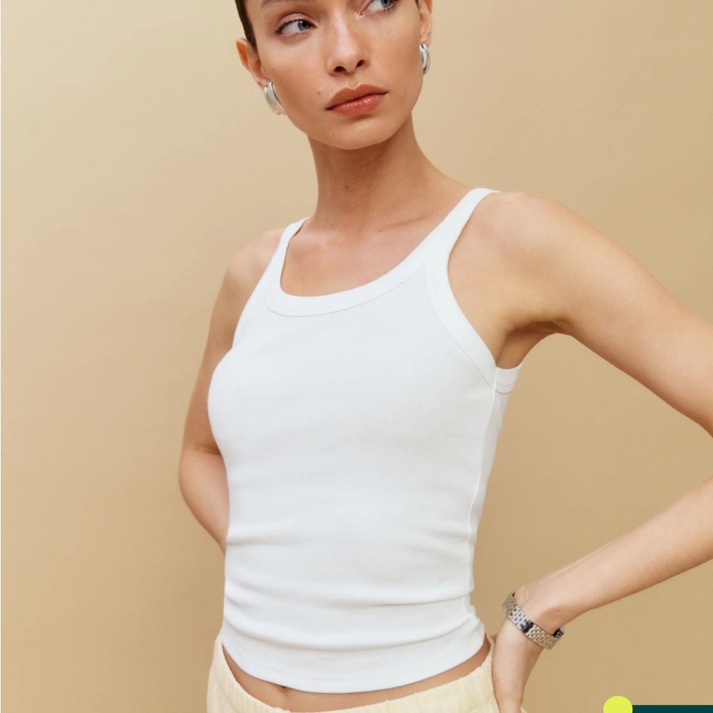 Reformation Jeans White Tank Top